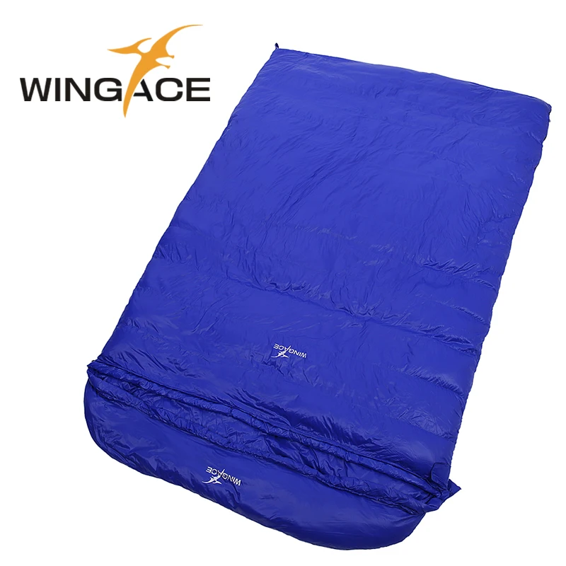 Free Shipping  WINGACE 2 Person Outdoor Travel Adult Sleeping Bag Light weight Fill 1500G Duck Down Portable Hikin