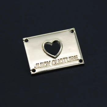 

custom high qualtiy garment gold metal embossed labels handmade sewing labels for clothes small rectangle label on bag tag