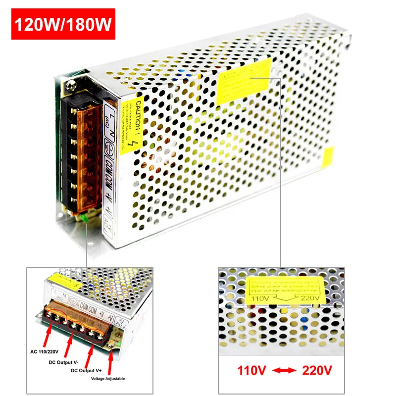 1a 2a 3a 5a 10a 15a 20a импульсный источник питания DC 12 В светодиодный драйвер освещения трансформатор переменного тока 220 В до 12 В DC Fonte 12 в источник питания