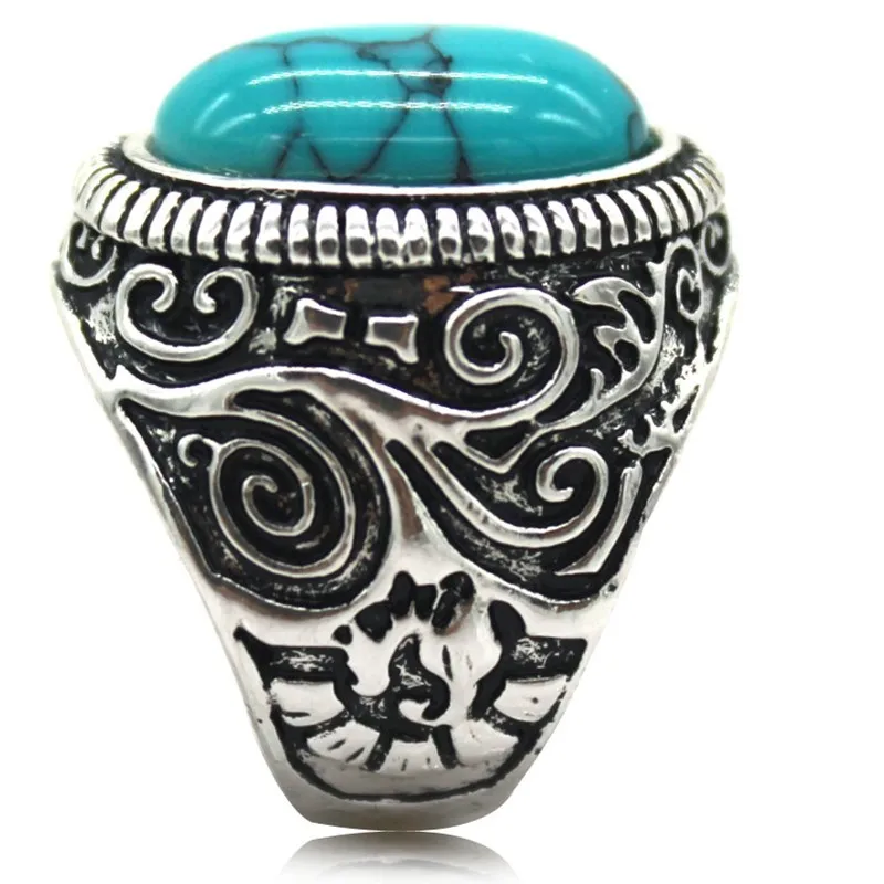 Размер 7-15 Античный Ретро винтажный посеребренный перстень с купольным кольцом турецкий Тибетский выпускной школьный байкер