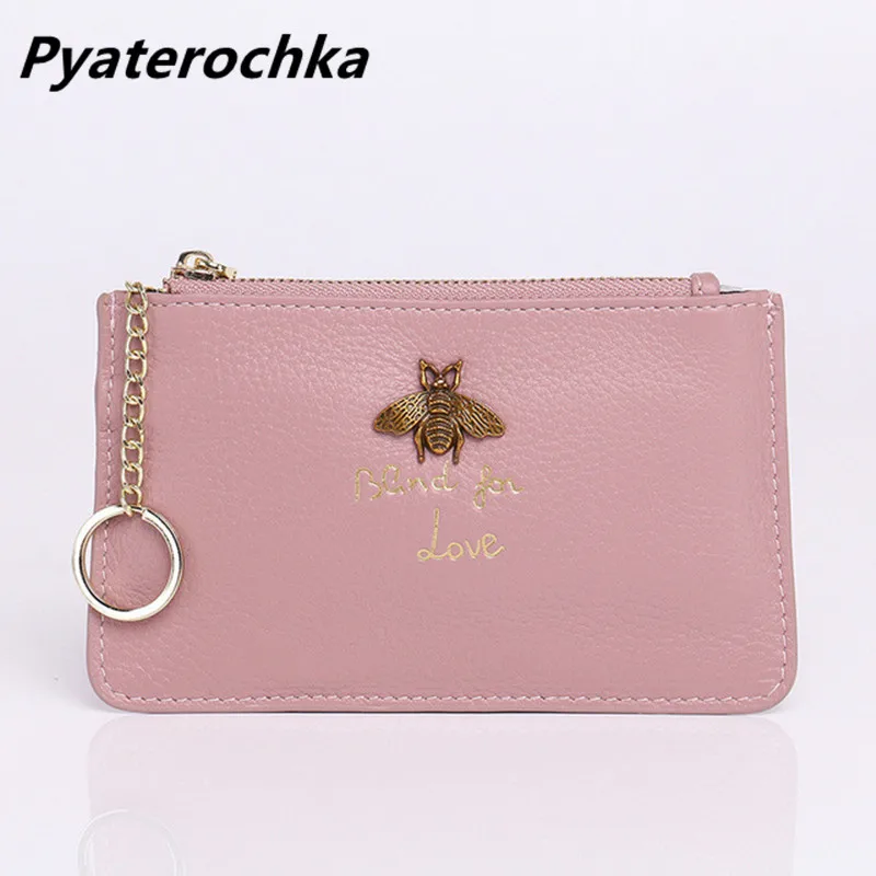 

Pyaterochka Pink Genuine Leather Fashion Small Purse Wallet Women Short Wallets Purses Money Bag Black/Gray/Red Feminine Bags