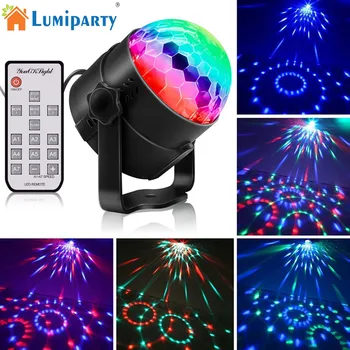 

3W RGB Crystal Magic Ball LED Stage Projector Lamp DJ KTV Disco Party Laser Lights Sound IR Remote Control Christmas Projector