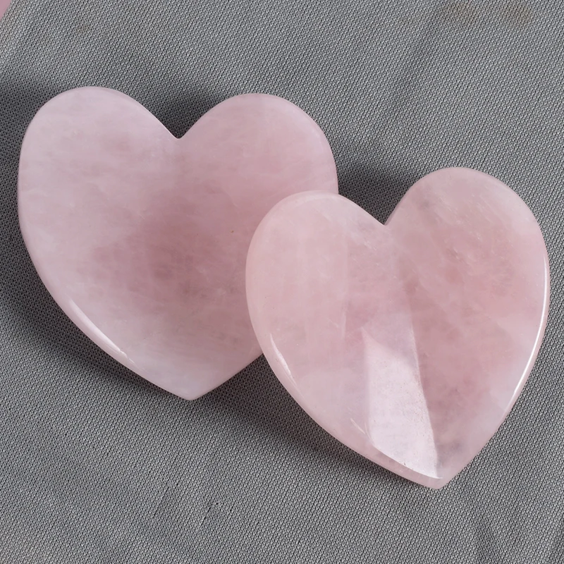 Большой размер любящее сердце Gua Sha инструмент натуральный розовый кварц массаж лица шеи тела спа иглоукалывание выскабливание Целебный Камень забота о здоровье