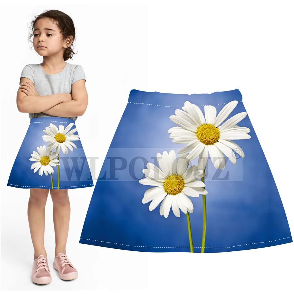 Buy Children's clothes Girls Skirts white Daisy