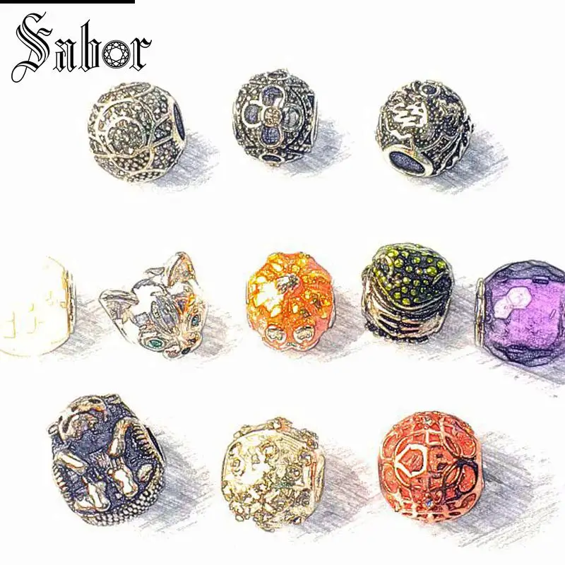 

jewellery Charm Bead Ornament Pumpkin Dragon Cat Clover,DIY Jewelry Karma Silver Gift Women Men Fit for Bracelet,Necklace,mens