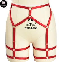 Готический красный пояс с подвязками в стиле панк, фетиш, чулки, высокая талия, подвязки, сексуальные, Рейв, косплей, бандаж на ноги, жгут