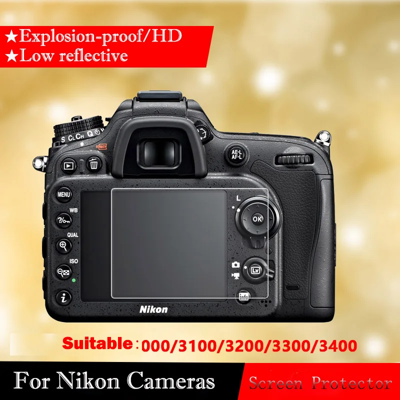 Оригинальный протектор экрана из закаленного стекла для Nikon D3000 D3100 D3200 D3300 D3400