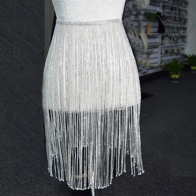 long fringe trim rhinestone crystal (2)