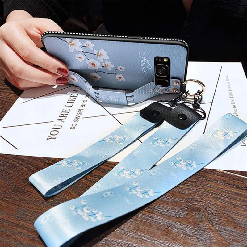 Блестящий чехол из ТПУ с алмазным ремешком для samsung galaxy s8 s9 s10 A30 A20 A70 A50 M30 20 10 A8 A9 A6 A7