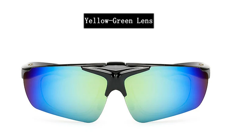 Велосипедные очки для улицы спортивные солнцезащитные очки с накладкой UV 400 мужские и женские очки для горного велосипеда велосипедные очки для рыбалки - Цвет: yellow green lens