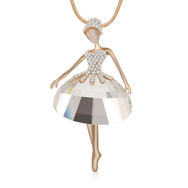 Shefly женское Кристальное блестящее сказочное ожерелье со стразами цепочка на свитер золотого и серебряного цвета длинное ожерелье модное ювелирное изделие подарок