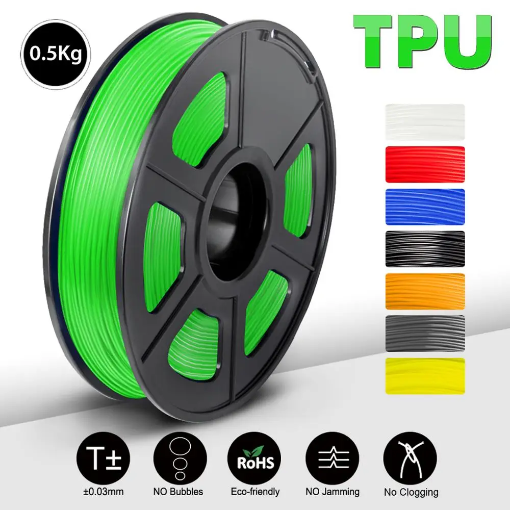 

3d printer filament 0.5KG Flexible TPU Green sunlu per roll 95A good for print children's toys and shoes