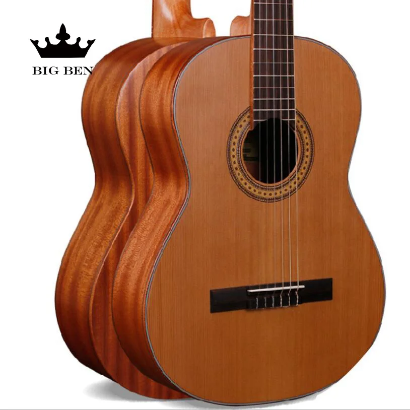 

Top solid classic guitar 39inch Korean pine wooden guitar choose pick up 301 beginner playing level Flamenco Concert guitar