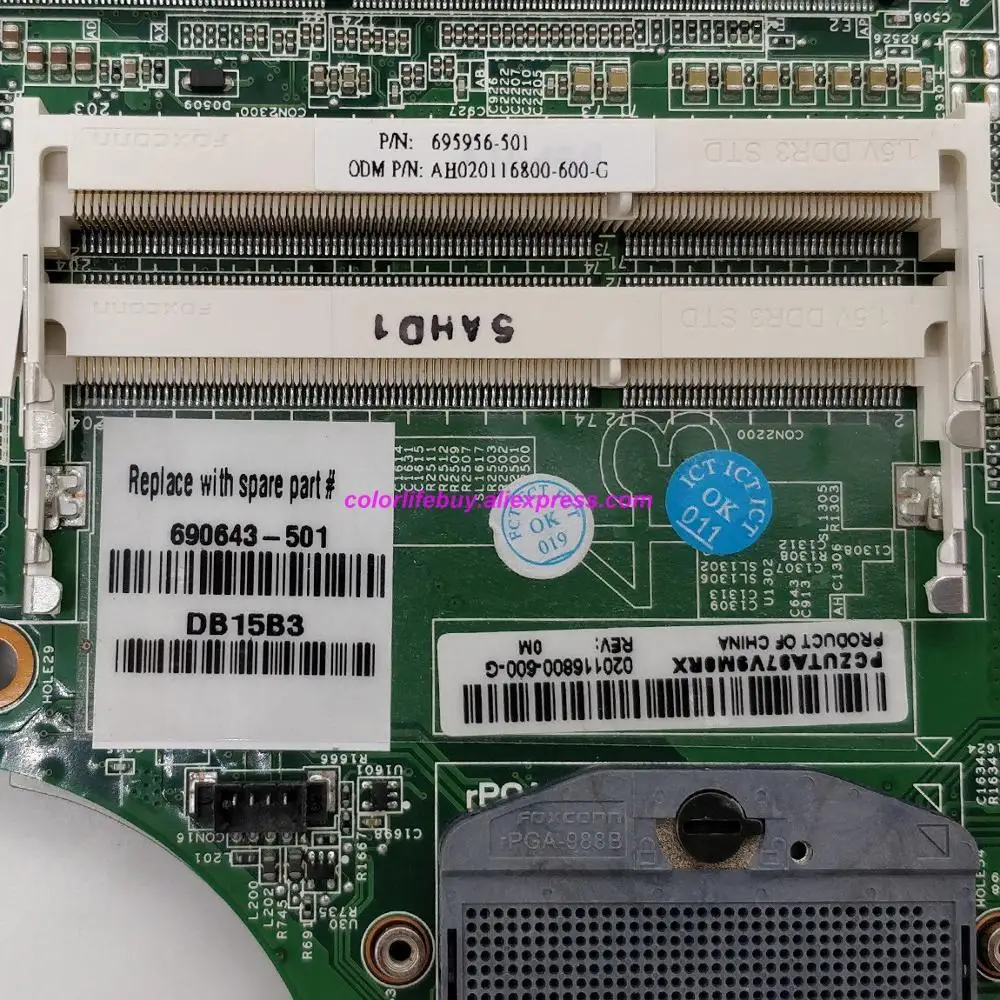 حقيقية 690643-501 690643-601 690643-001 SLJ8A اللوحة المحمول اللوحة الأم ل HP بي EliteBook 8570 w دفتر PC