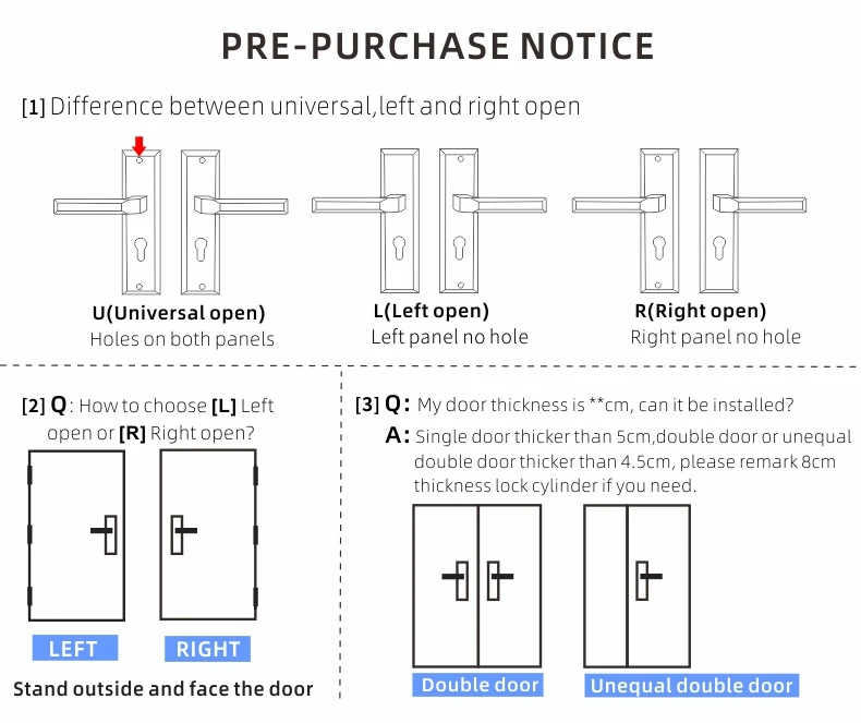 Dooroom Brass Door Lock Set Gold Modern HK American Villa Interior Room Bedroom Bathroom Dummy Door Lever Split Handle Pull