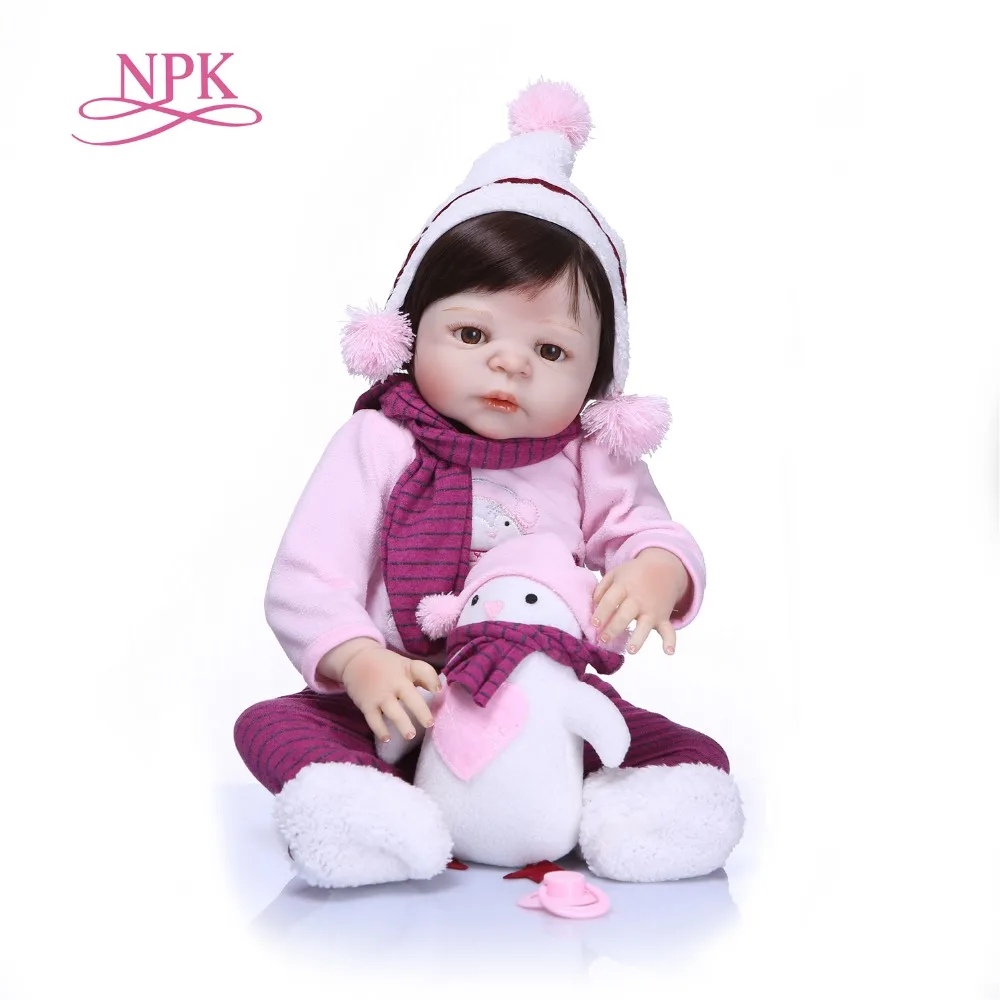 NPK 57 см реалистичные куклы для новорожденных белая кожа младенцев полностью