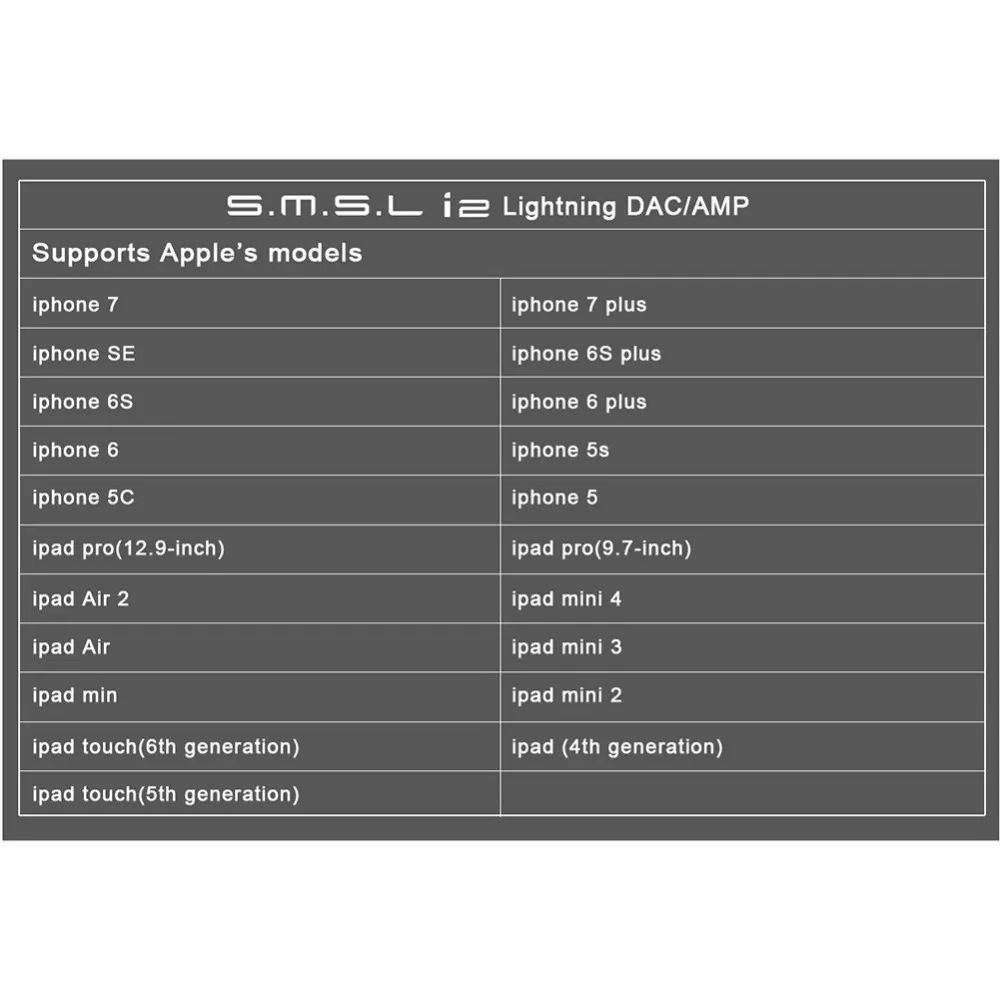 SMSL i2 Mini портативный усилитель Lightning DAC и для наушников встроенный микрофон