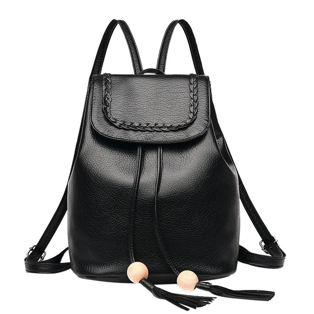 Рюкзак женский модный кожаный с кисточками | Багаж и сумки