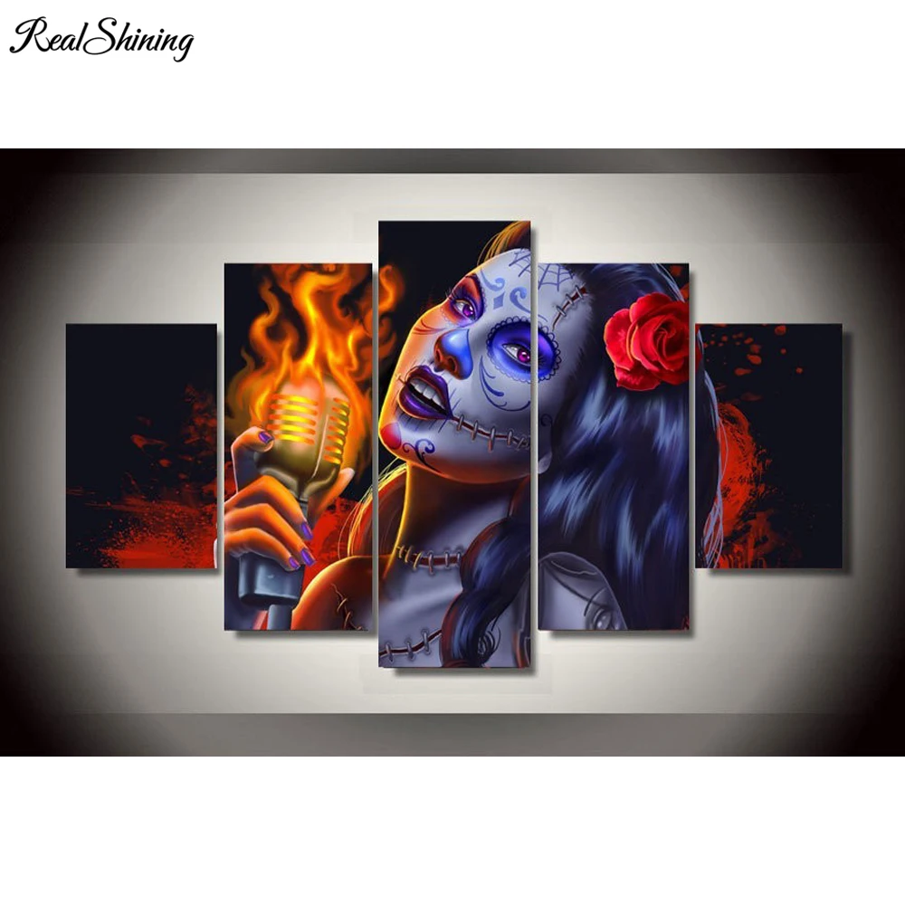 

REALSHINING 5D DIY Diamond Painting Makeup Girl Full Square Diamond Embroidery Cross Stitch Needlework Home Decoration DM79