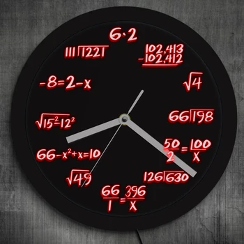 

Math Wall Clock with LED illumination Math Formula Equation Luminous Wall Clock Wall Watch Science Classroom Gift For Kids