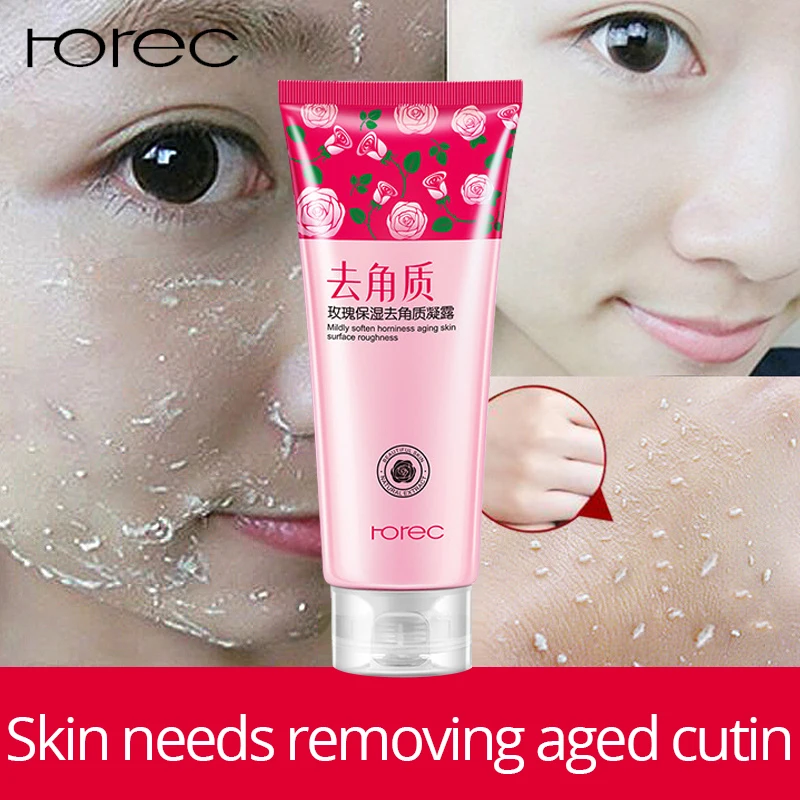

ROREC Hyaluronic Acid Exfoliating Gel 100% Nature Plant Essence Facial Cleanser Whitening Peeling Oil-Control Face Gel Skin Care