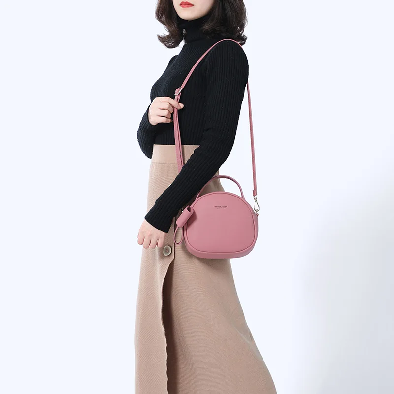  Geometrical Circular Women Shoulder Bag Leather Women's Crossbody Messenger Bags Sac Female Round B - 32967776062