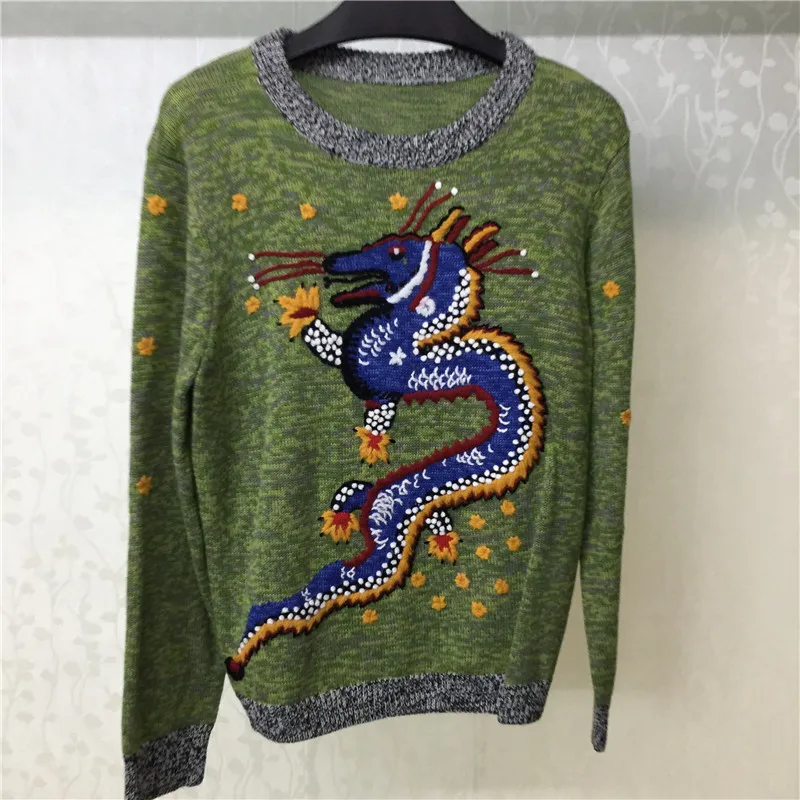 

Embroidery Sweater for Women Long Sleeve O-neck High Quality Lady Pullovers for Party 2018 New Autumn Sweater