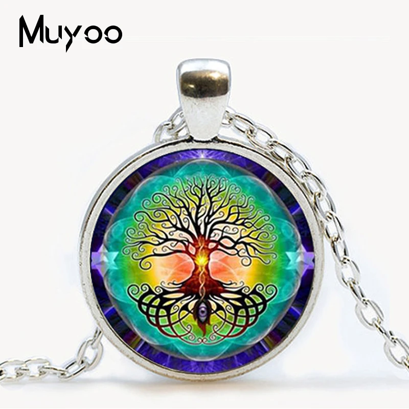 Новый Модный кулон цветок жизни ожерелье круглый стеклянный s Lampwork из муранского