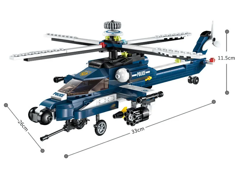 XINTOCH Вертолет Лодка строительные блоки составные игрушки комплекты полиции 381 шт. 8 в 1 автомобиль Собранный ABS подарок для детей Прямая