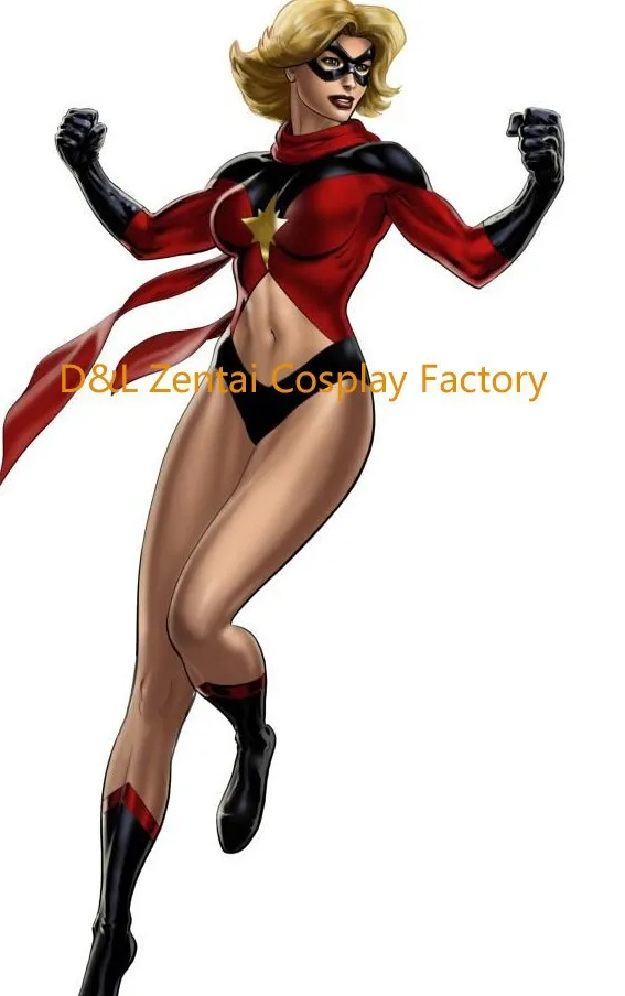 Free Shipping DHL Warbird Binary Ms Marvel Costume Captain Marvel Zentai Lycra Spandex Super Hero Cosplay Halloween Costume (2)