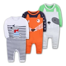 3 pieces/2018 novo bebê meninos meninas roupas 100% algodão de mangas compridas roupas de bebê