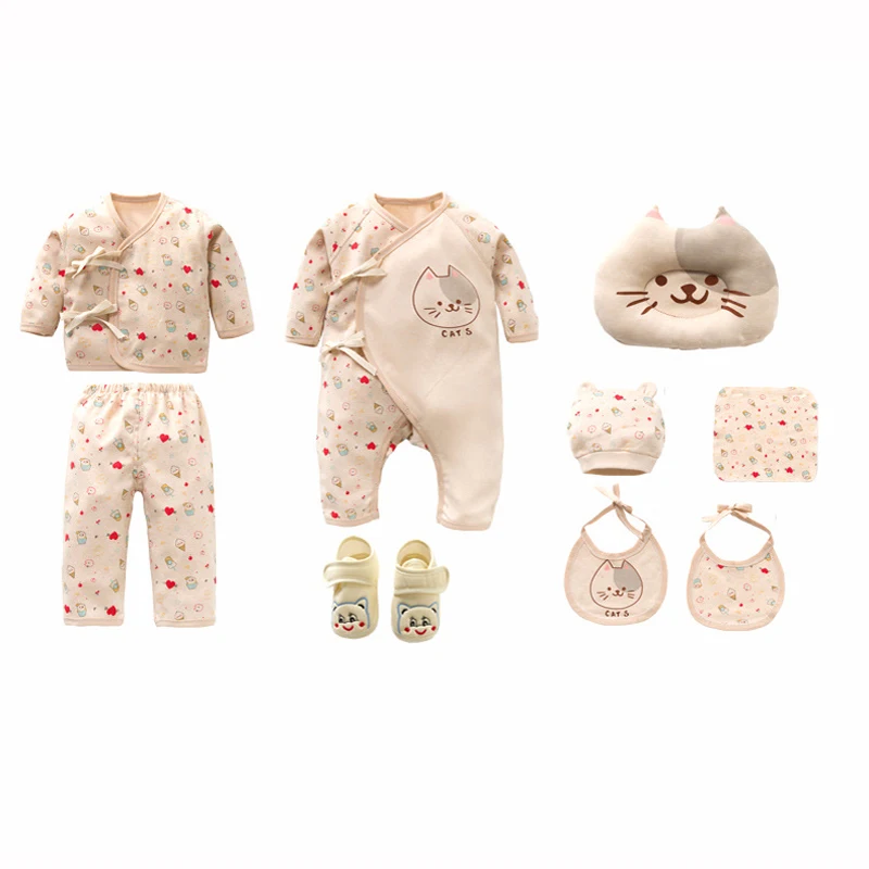 Cena Nowość kot noworodki zestaw ubrań bawełniany nadruk kreskówkowy ubranka dla niemowląt miękkie noworodki odzież niemowlęca zestaw dziecięcy prezent