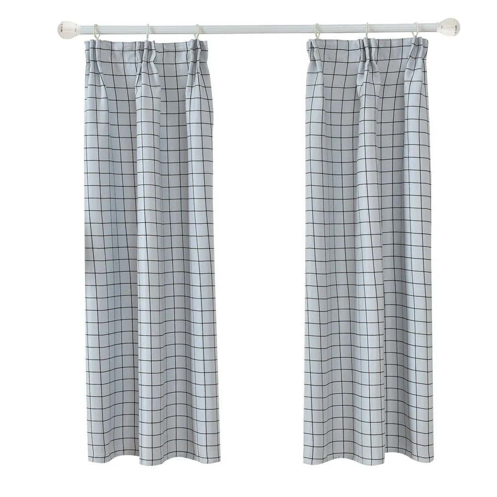 

Simple Nordic Window Curtain Grid Printed Curtain for Kitchen Bedroom 100*130cm @LS FE28