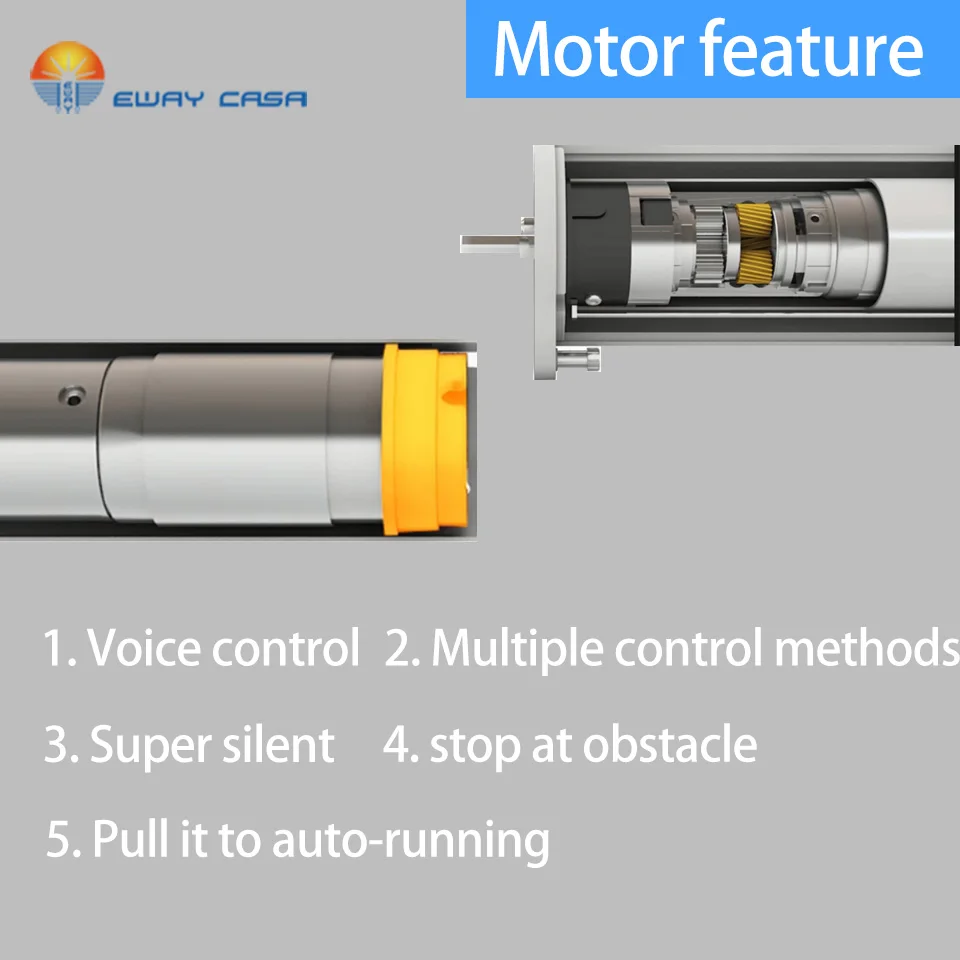 EWAY Каса Alexa& Google Home Tuya моторизованная шторка с WiFi треком Автоматическая электрическая занавес дорожка умный дом CM_ CMJTUYA_ TRACK1N
