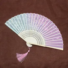 Японский женский вентилятор для свадьбы, невесты, ручной вентилятор, простой цвет, Складной вентилятор для женщин, портативный Шелковый Вентилятор, живопись чернилами, декоративный Ретро стиль