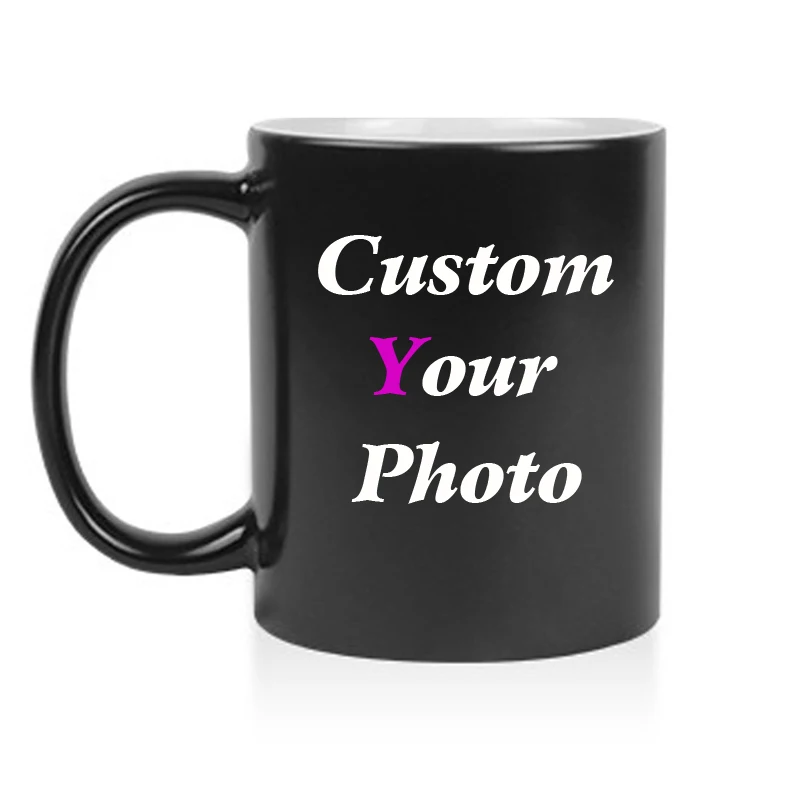 Индивидуальная, индивидуальная, меняющая цвет, волшебная кофейная кружка, керамическая чайная чашка с вашим фото текстовым логотипом