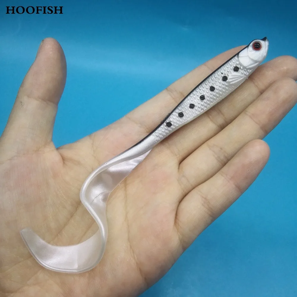 

HOOFISH 5PCS/LOT Fish shaped Soft Lure 6G/11CM artificial bait Long Fish Tail fishing lure soft bait