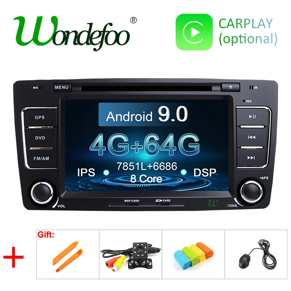 

DSP 2 DIN Android 9.0 IPS 64G CAR GPS Radio For SKODA Octavia 2009 2010 2011 2012 2013 DVD PLAYER Stereo Multimedia Screen unit