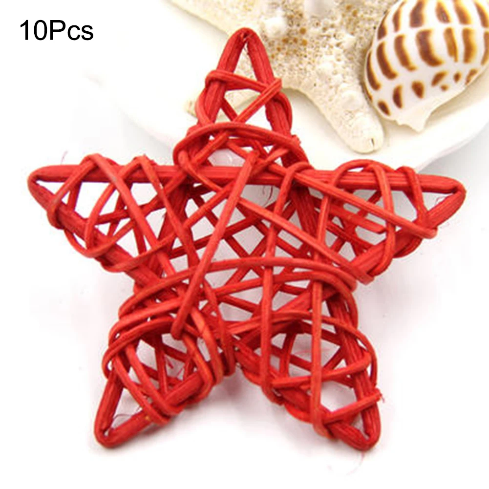 

10PCS Lovely 6CM Rattan Star Sepak Takraw Home Wedding Christmas Birthday Party DIY Ornaments Rattan Ball Kids Toys Decorations