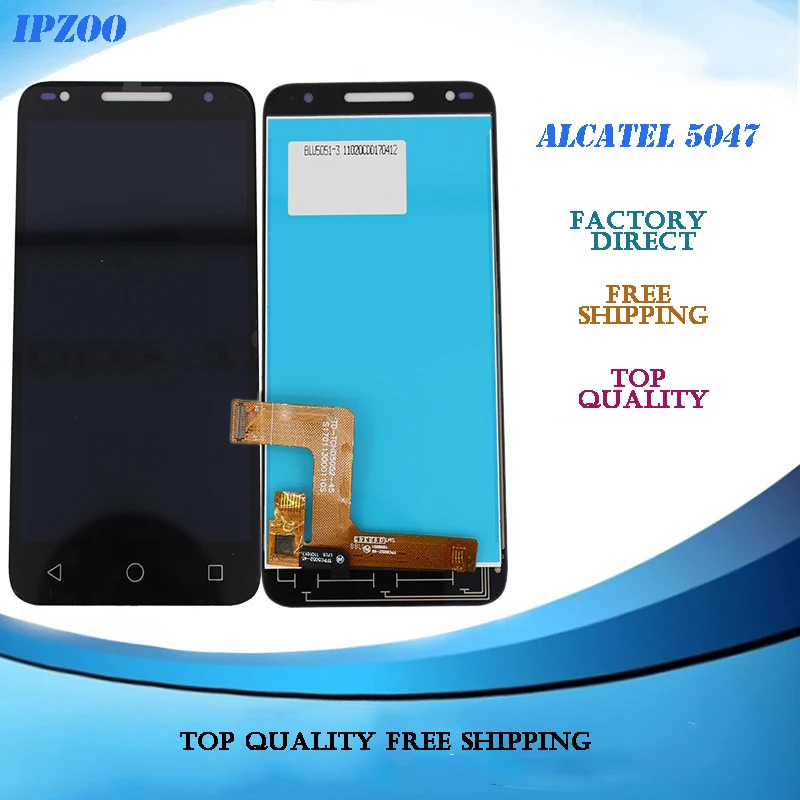 Для Alcatel U5 HD полный ЖК дисплей + сенсорный экран дигитайзер в сборе для 5047i