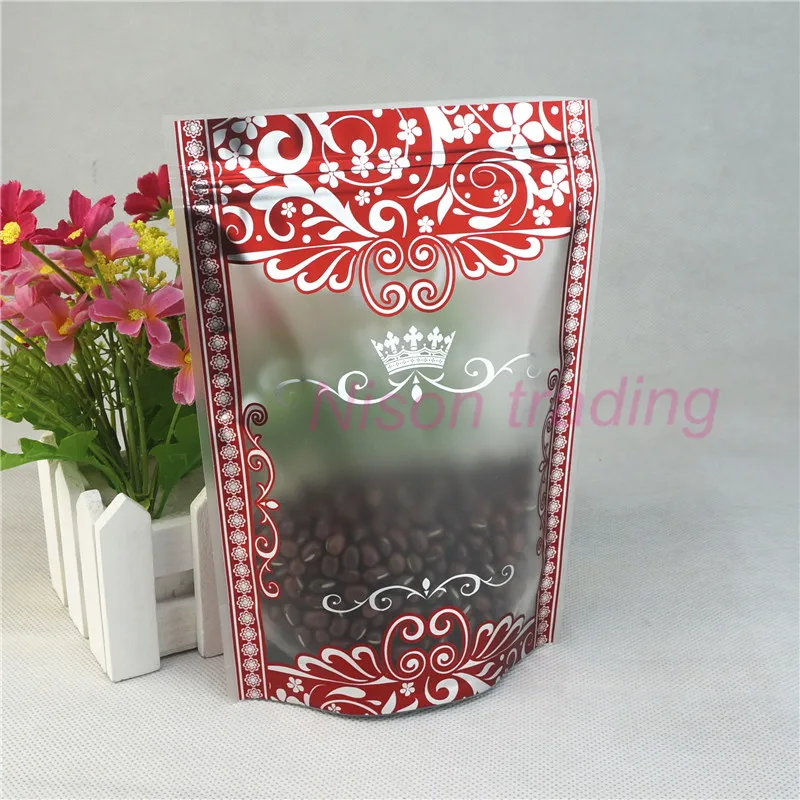 100 шт стоьте вверх пакетики 14x20 см Reclosable Matte clear ziplock мешок с печатным пластиковым