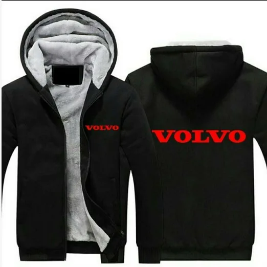 

New Fashion Women Casual hoodies Collar red letter Volvo sweatshirt Zipper 4 Color Thicken coats male Winter Clothes jackets