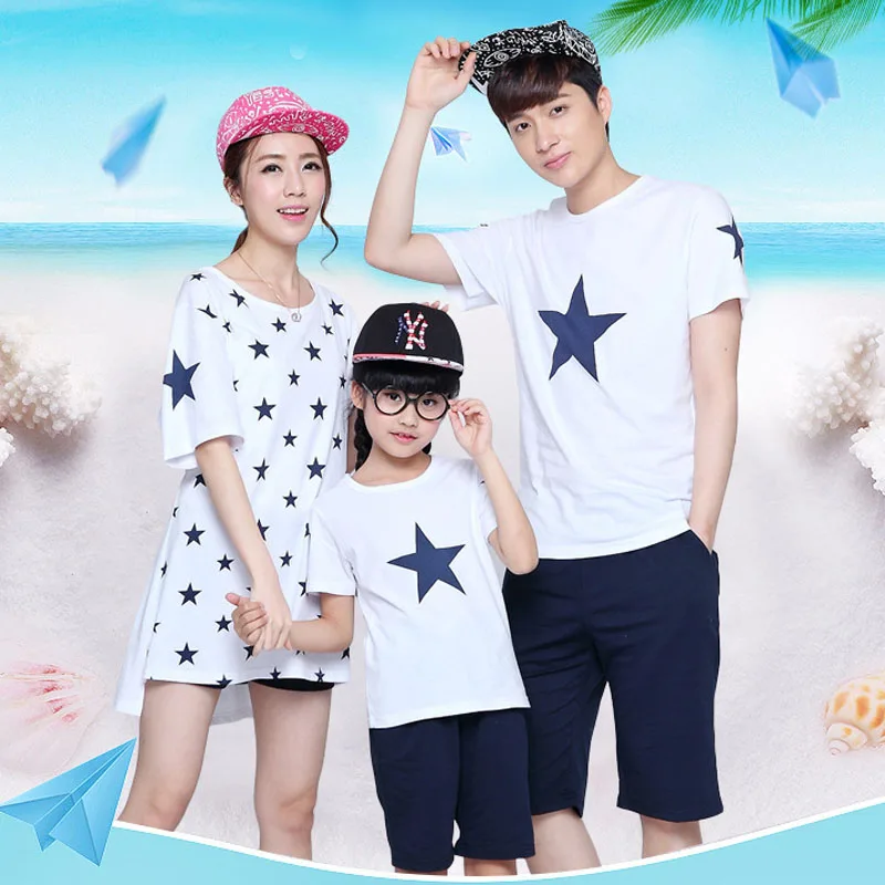 Family-Clothing-New-2018-fashion-mother-father-baby-cotton-family-look-short-sleeve-Family-Matching-Outfits (1)