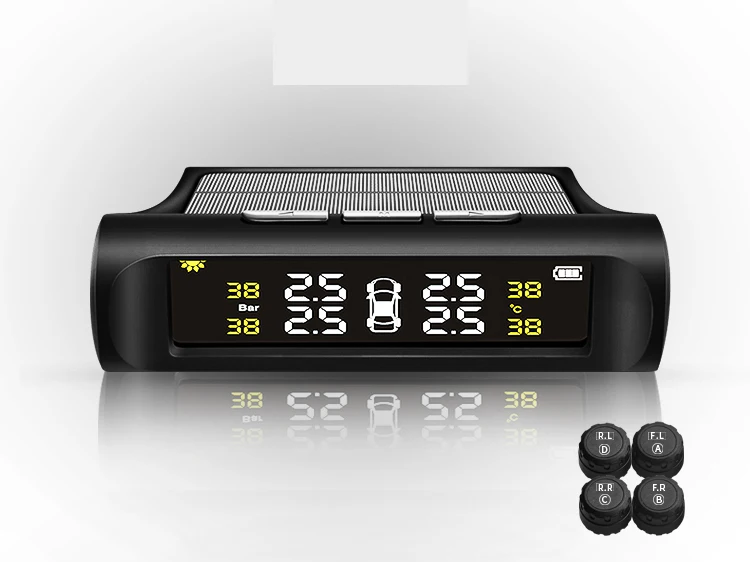 

Car solar External Sensor tire pressure monitor wireless tire pressure monitoring alarm system LCD color display