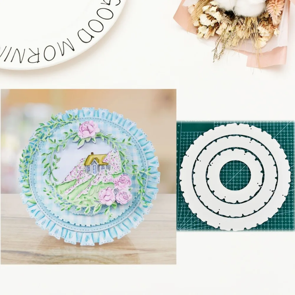 

3Pcs/Set Circle Round Big 16cm Metal Cutting Dies Embossing Stencil Scrapbooking Photo Album Card Making Decoration DIY Craft