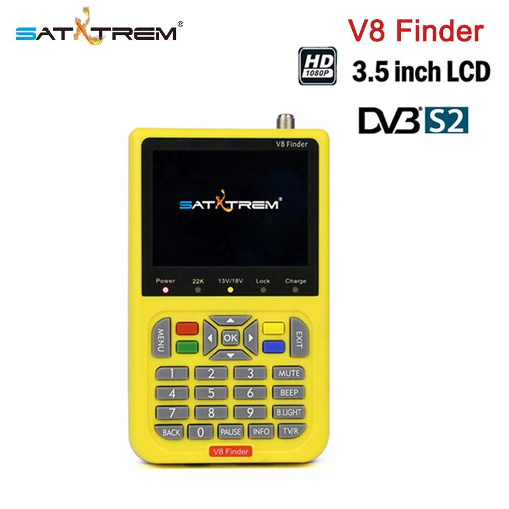 Цифровой спутниковый искатель V8 Finder HD lcd DVB-S2 SatFinder MPEG2 MPEG4 с батареей 3000ма V8 Finder FTA Sat Finder