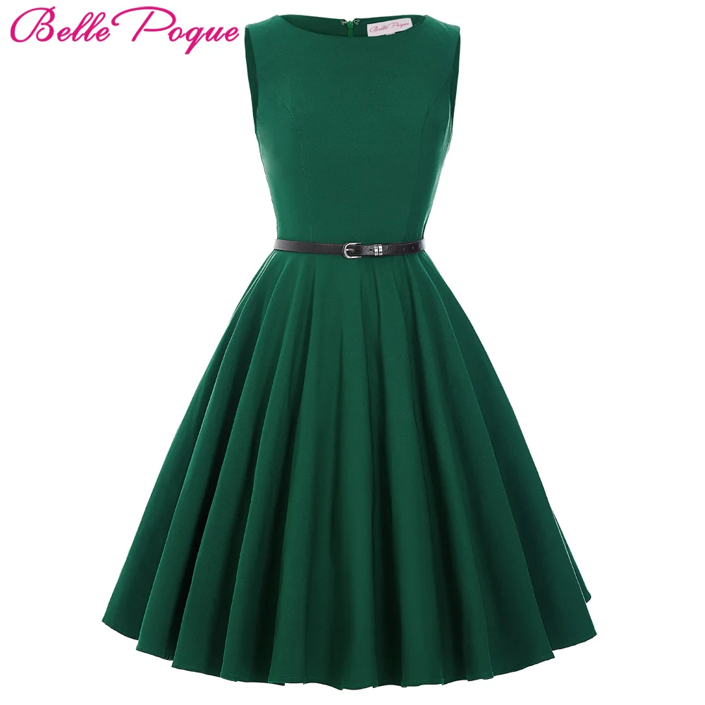 

Belle Poque Summer Dress 2018 Female Women Black Red Green Casual Plus Size Tunic 50s 60s Retro Vintage Rockabilly Party Dresses
