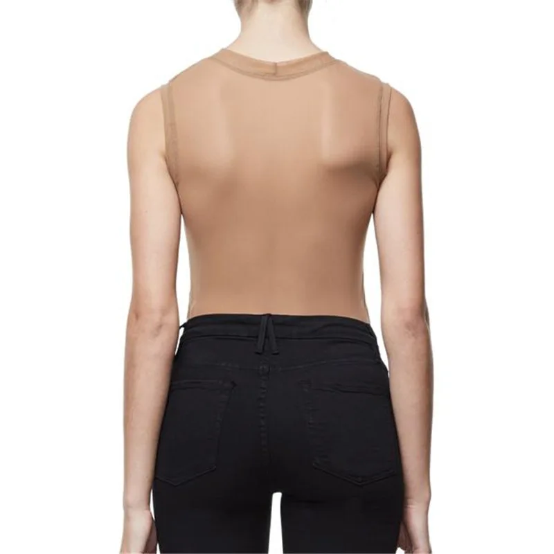 FHTEX Women Sexy Mesh Transparent Letter Bronzing Slim Tight Bodysuits Sleeveless Club Party Jumpsuit Rompers FHTEX Women Sexy Mesh Transparent Letter Bronzing Slim Tight Bodysuits Sleeveless Club Party Jumpsuit Rompers