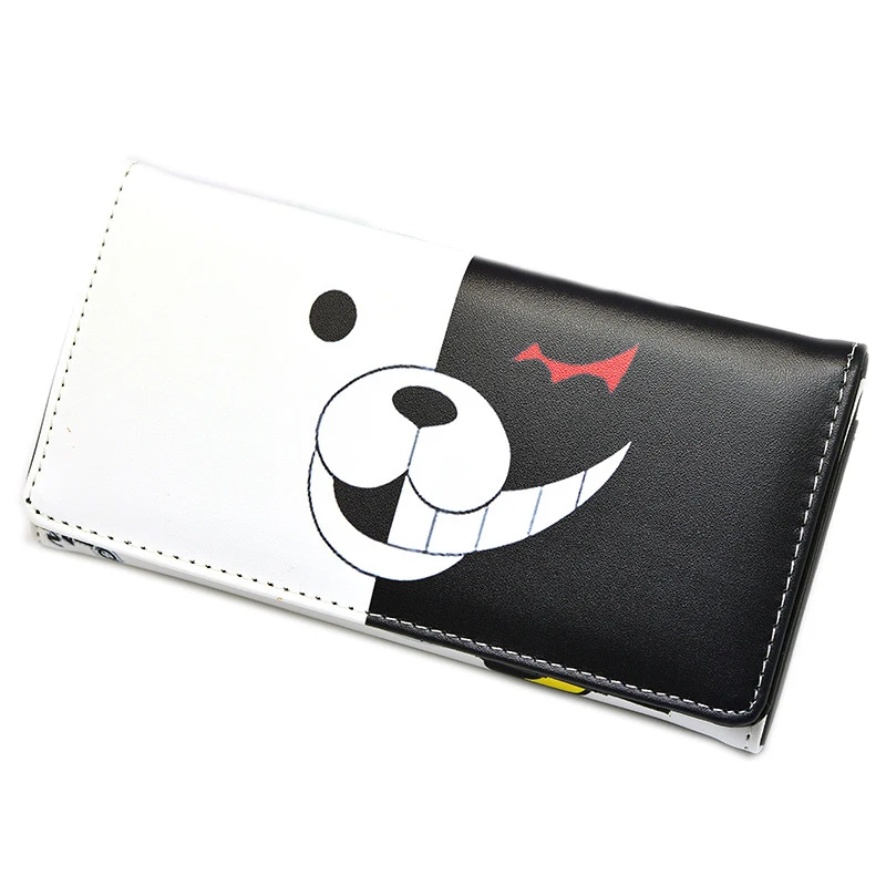 

Кошелек Danganronpa Dangan Ronpa Monokuma, кожаный кошелек на застежке, клатч для денег, для женщин и мужчин, Длинный кошелек, кошелек для монет