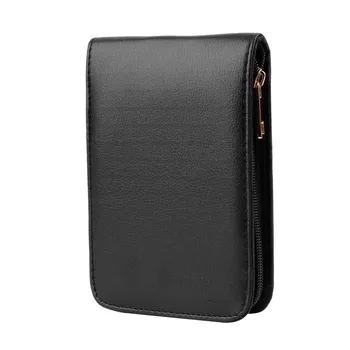 

2018 New Fountain Pen/Roller Pen Black Color PU Leather Zipper Case for 12 Pens